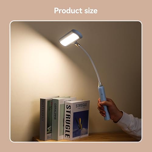 Miniatura 7 de VAVOFO Lámpara de escritorio LED inalámbrica 6778B - Control táctil, temperatura de color ajustable de 2700-7000K, 700 lúmenes, cuello de cisne de