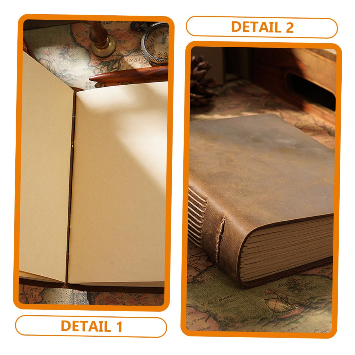 Operitacx Quaderno Diario Vintage in Pelle Bovina Marrone per Appunti | Carta Ispessita, Protegge le Pagine Interne, Stile Semplice e Raffinato per Viaggio e Insegnamento
