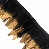 SWECOMZE Feder Fransen 2m Gold - Straußenfedern Für DIY Dekoration Kostüme