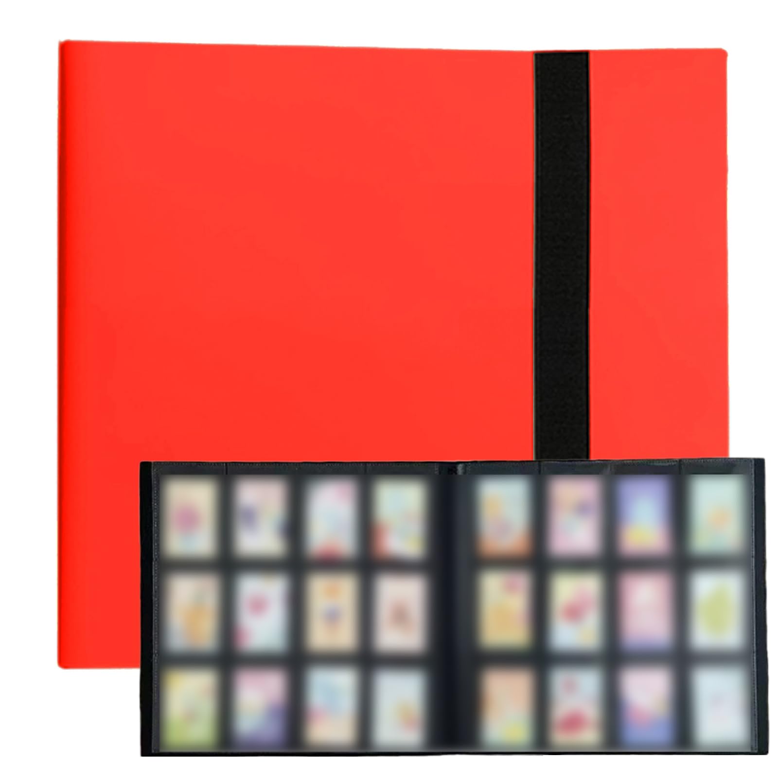 Trading Card Binder-12-Pocket,Total 480 Pockets,Card Collection Binder for Standard Cards Side Loading Card Folder for MTG Sports (Football/Basketball/Baseball) Cards (Red)