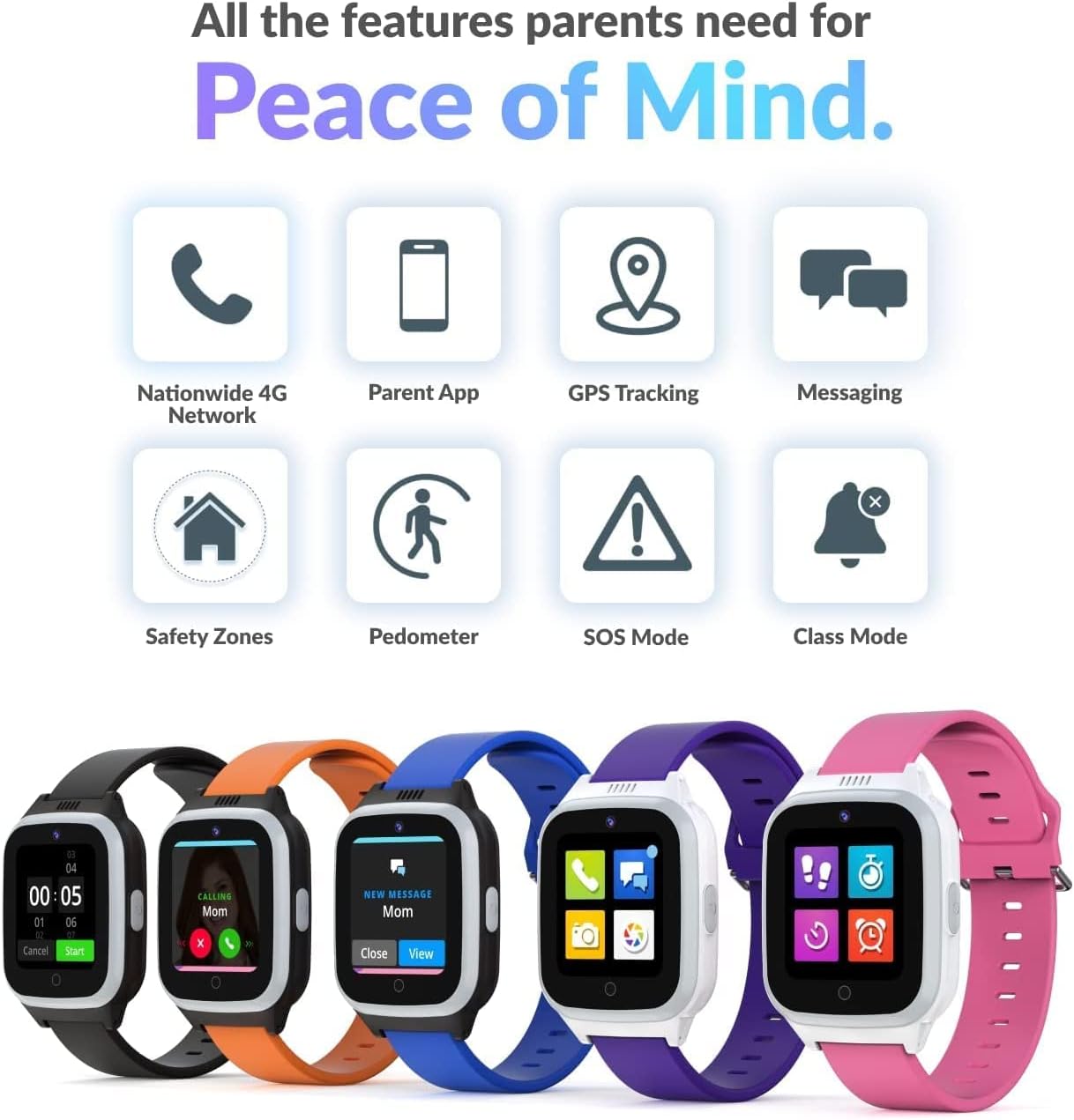 JrTrack Cosmo 2 Kids Smartwatch | 4G Phone Calling | Text, Voice, & SOS | Precision GPS | Selfie Camera | Photo Sharing | Flexible Cosmo Plans | Tracking Watch for Kids | Black