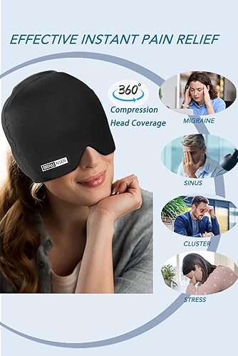 Miniatura 2 de Sombrero de gel para la cabeza, sombrero para aliviar el dolor de cabeza, sombrero de alivio de migraña, compresa fría, sombrero de alivio de