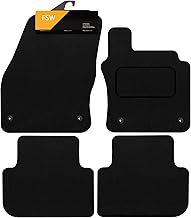 FSW - Car Floor Mats Fits Volkswagen Tiguan 2016-2024 - Black Carpet - Anti Slip Mat - Non Slip Car Floor Mat, Fitted With Clips & Granulated Backing - 4 Pc Floor Mat Only