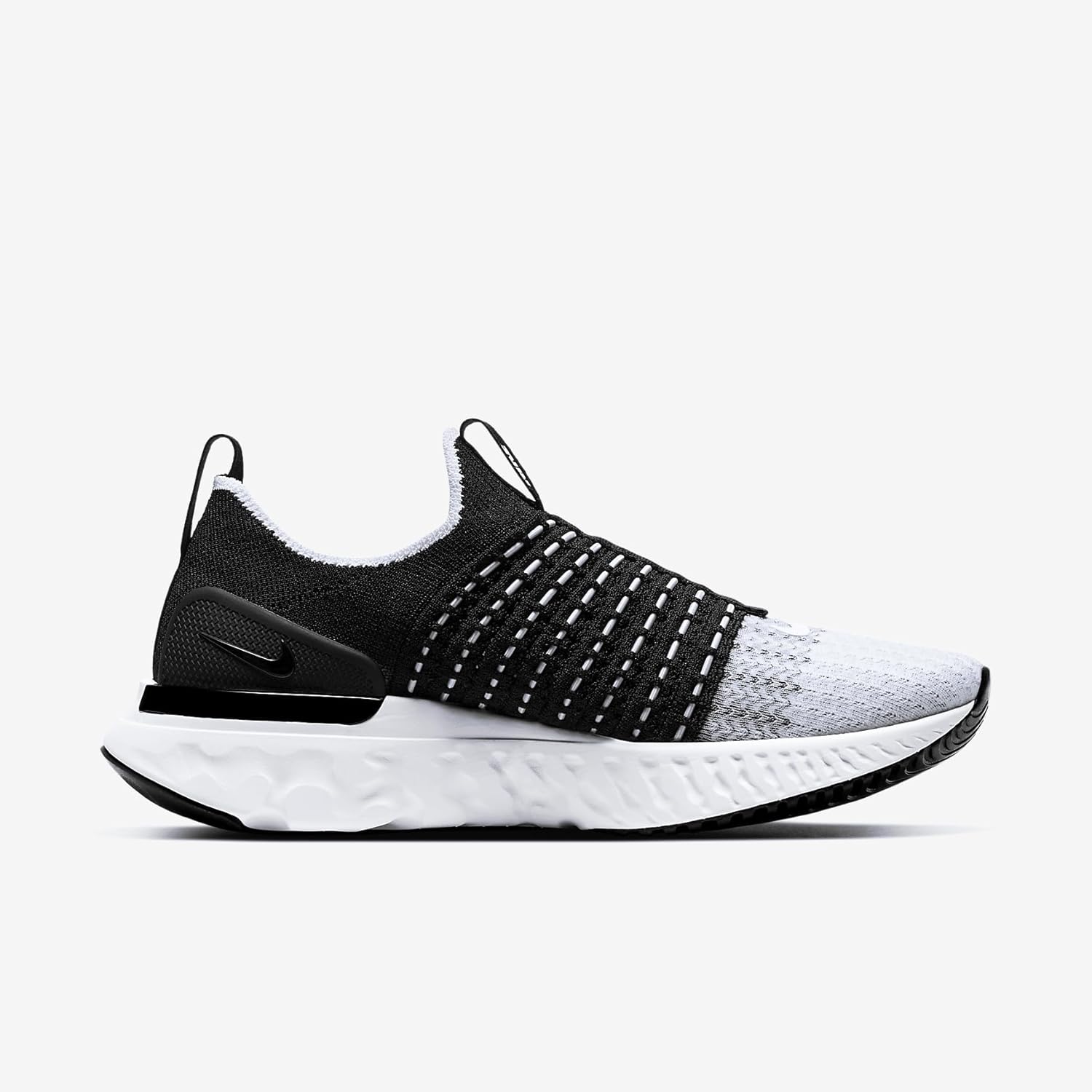 Nike React Phantom Run Flyknit 2 Women's Road Running Shoes (CJ0280-001, Black/White) Size 7.5