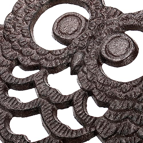 Hedume-2-Pcs-Cast-Iron-Owl-Trivets-Heavy-Duty-Cast-Iron-Trivet-with-Rubber-Pegs-Decorative-Trivet-for-Kitchen-Counter-or-Dining-Table-Insulation-Pad-Anti-Scald-Pad-Heat-Resistant-Pad-Rust-Brown Hedume 2 Pcs Cast Iron Owl Trivets Heavy Duty Cast Iron Trivet with Rubber Pegs Decorative Trivet for Kitchen Counter or Dining Table Insulation Pad Anti Scald Pad Heat Resistant Pad Rust Brown