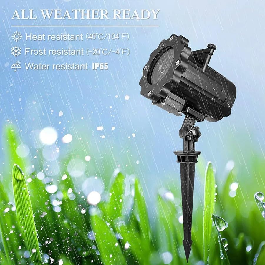 Proyector luz, Proyector de Navidad Efecto de animación Proyector de Escenario 12 Patrones IP65 Luz de proyector de Fiesta de Halloween for Interiores/Exteriores