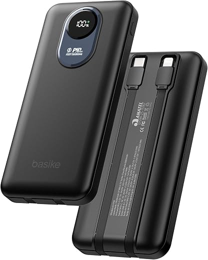 Basike Power Bank, Carregador Portátil Universal 10000mAh, Rápido 22,5W