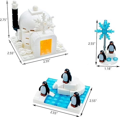 Miniatura 5 de MIUTRUE Figuras de animales de pingüino Igloo Iceberg Friend bloques de construcción con luz para niños de 6 a 12 años regalo de castillo de hielo
