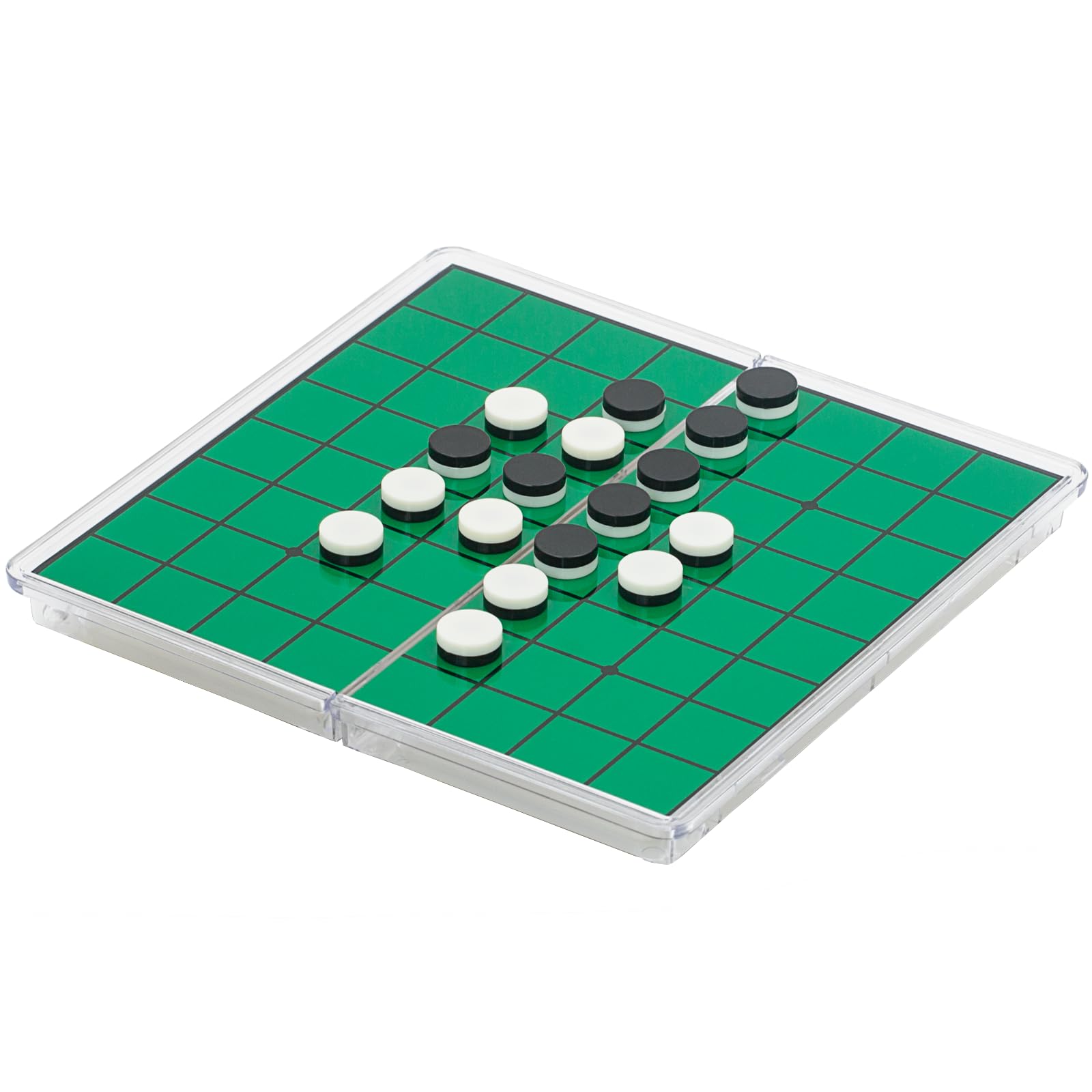 KOKOSUN Reversi Board Game Set -15 Centimeters, Mini Magnetic Folding Portable Travel Board Game for Kids - Pocket Crystal Style