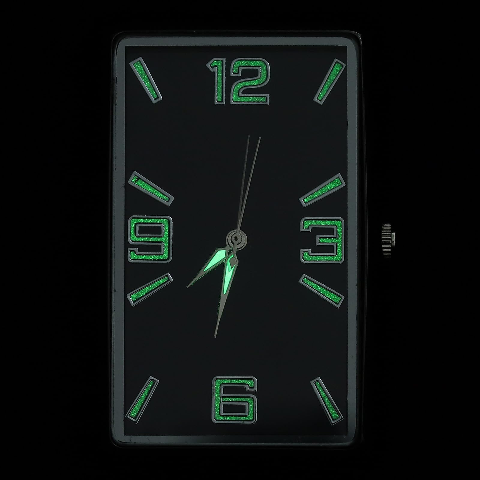 Small Square Analog Clock 1.9 Inch Fluorescent Display Dashboard Adhesive Clock for Vehicle and Office Interior