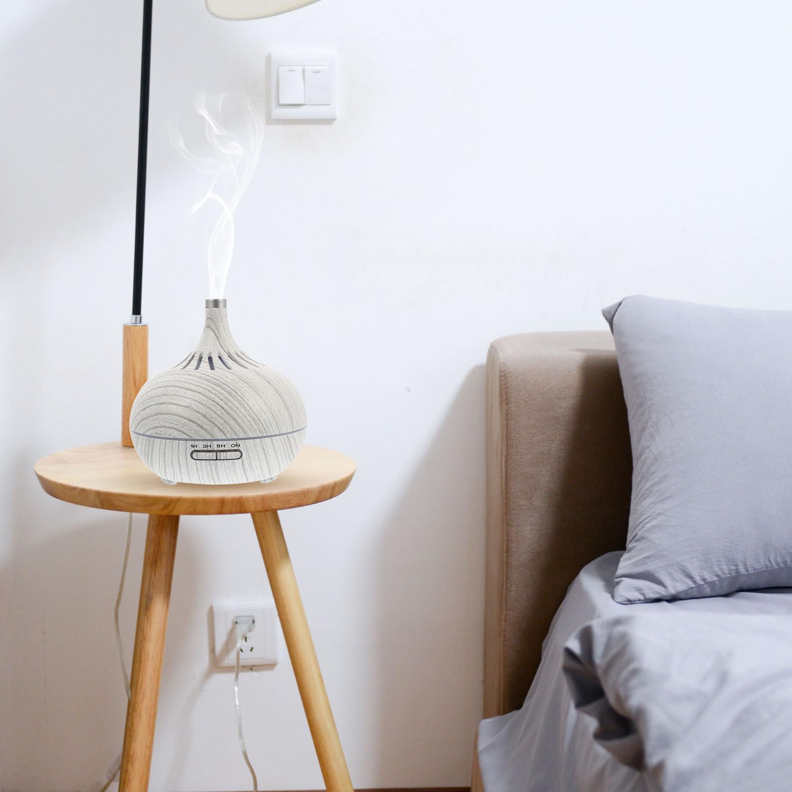Diffuseur D'arômes Huiles Essentielles 400ml en PP et Abs Fonction Minuterie et Humidificateur pour Chambre Maison