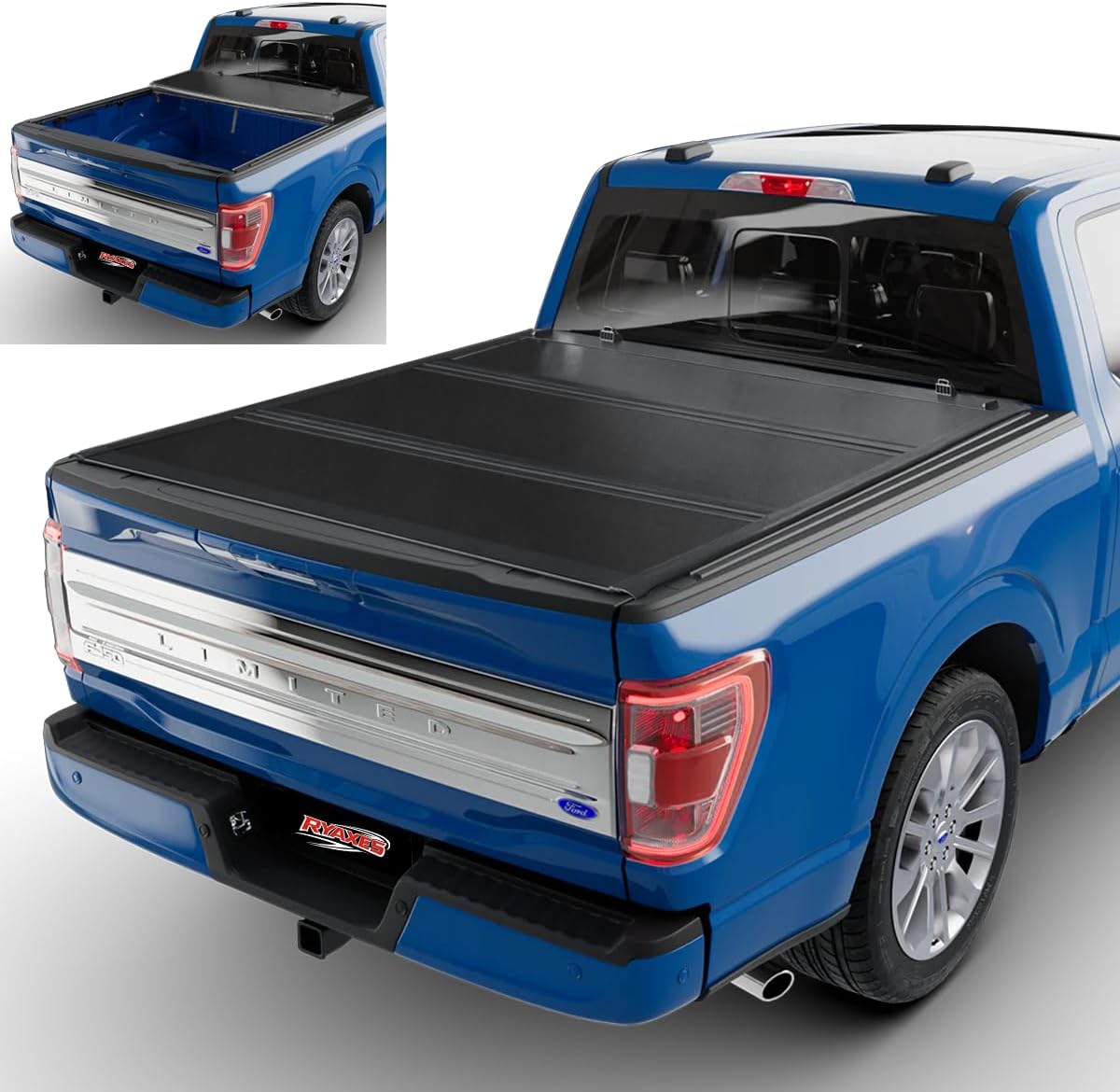FRP Hard Low Profile Tonneau Cover for 2015-2026 Ford F150, 5.5' Bed (67") | Incl. Raptor/Lightning | Heavy-Duty Folding Truck Bed Cover
