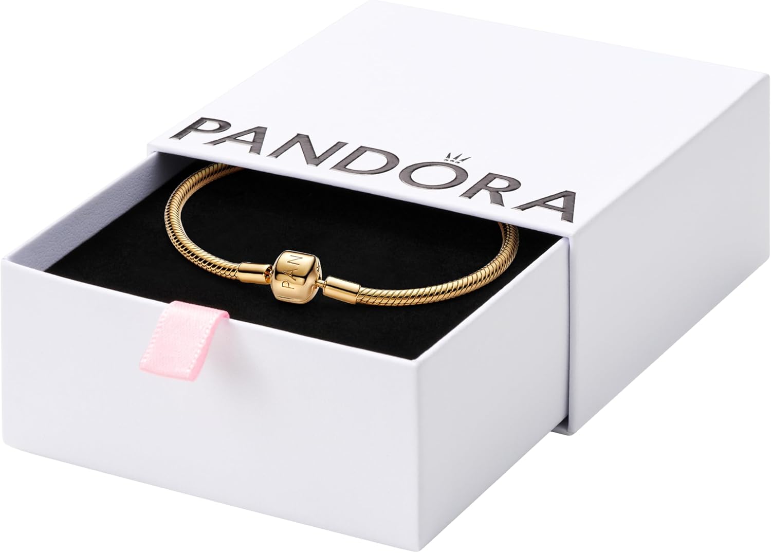 PANDORA Moments Barrel Clasp Snake Chain Bracelet -With Gift Box