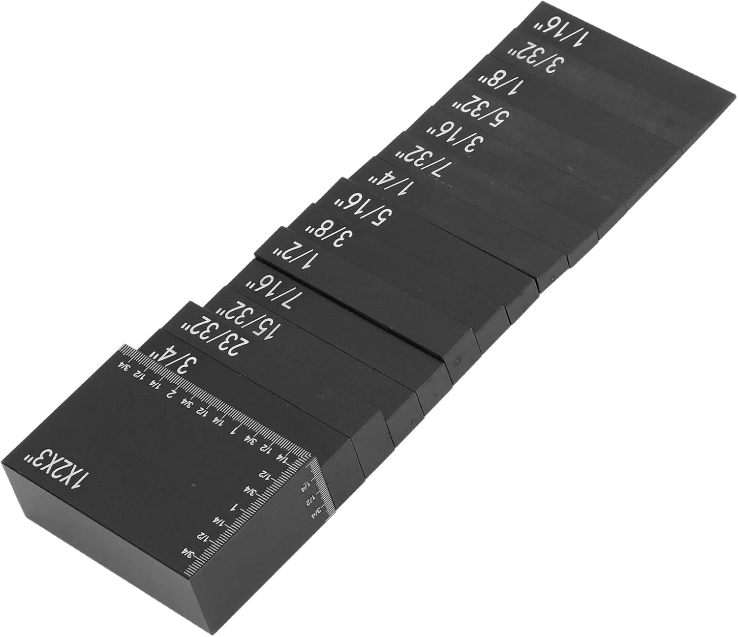 Woodworking Measuring Blocks, Aluminum Alloy, High Accuracy, 15 Sizes, Easy Installation, Woodworking Setup Rods (Black)