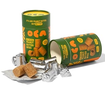 Oca Peanut Butter Bites 2 pack - 30g of Protein per pack 3 Ingredients Healthy On-the-Go Snack Packs No Artificial Ingredients - Vegan and Gluten Free