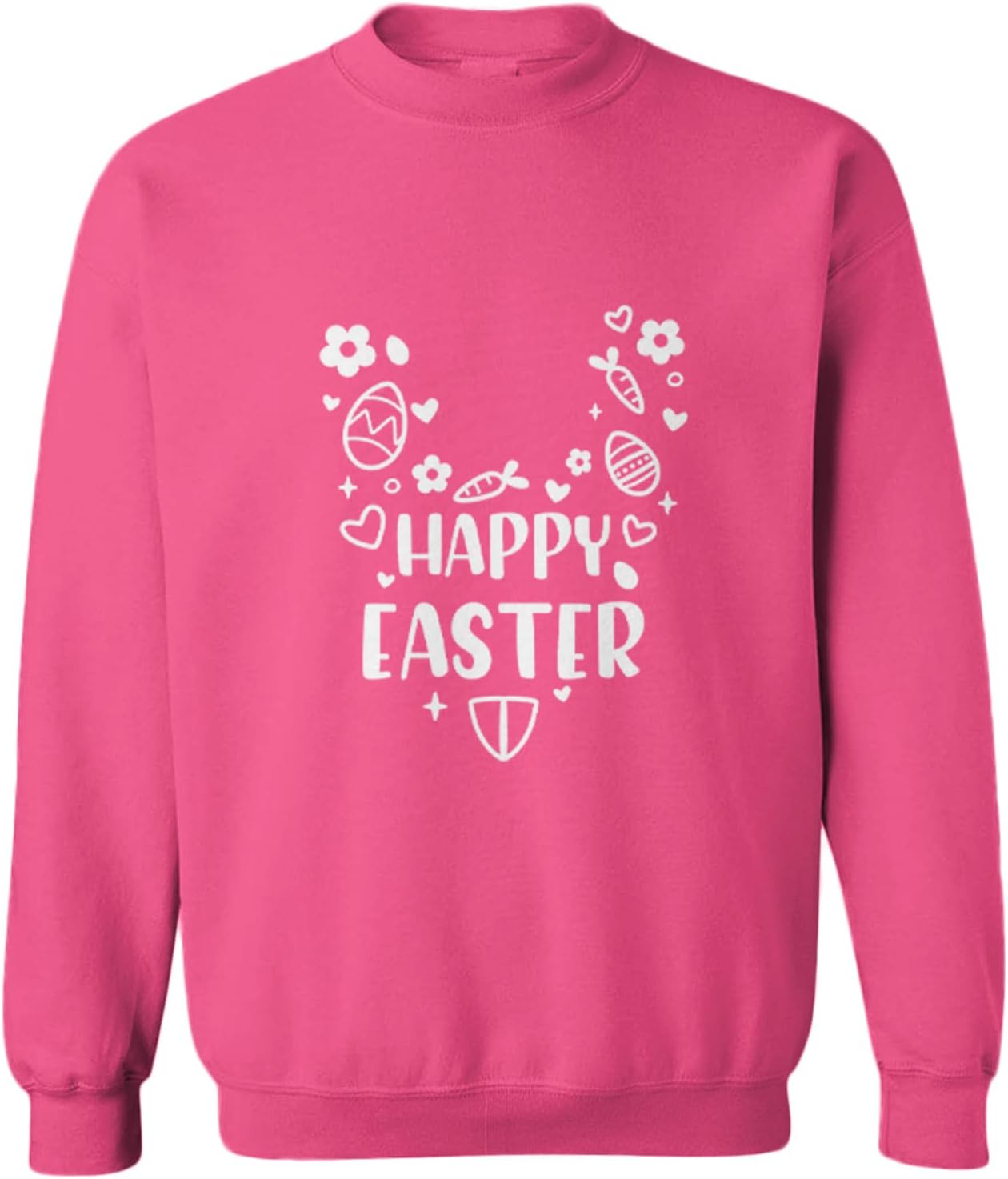 Haase Unlimited Happy Easter Collage - Bunny Pattern Toddler Fleece Crewneck Sweater