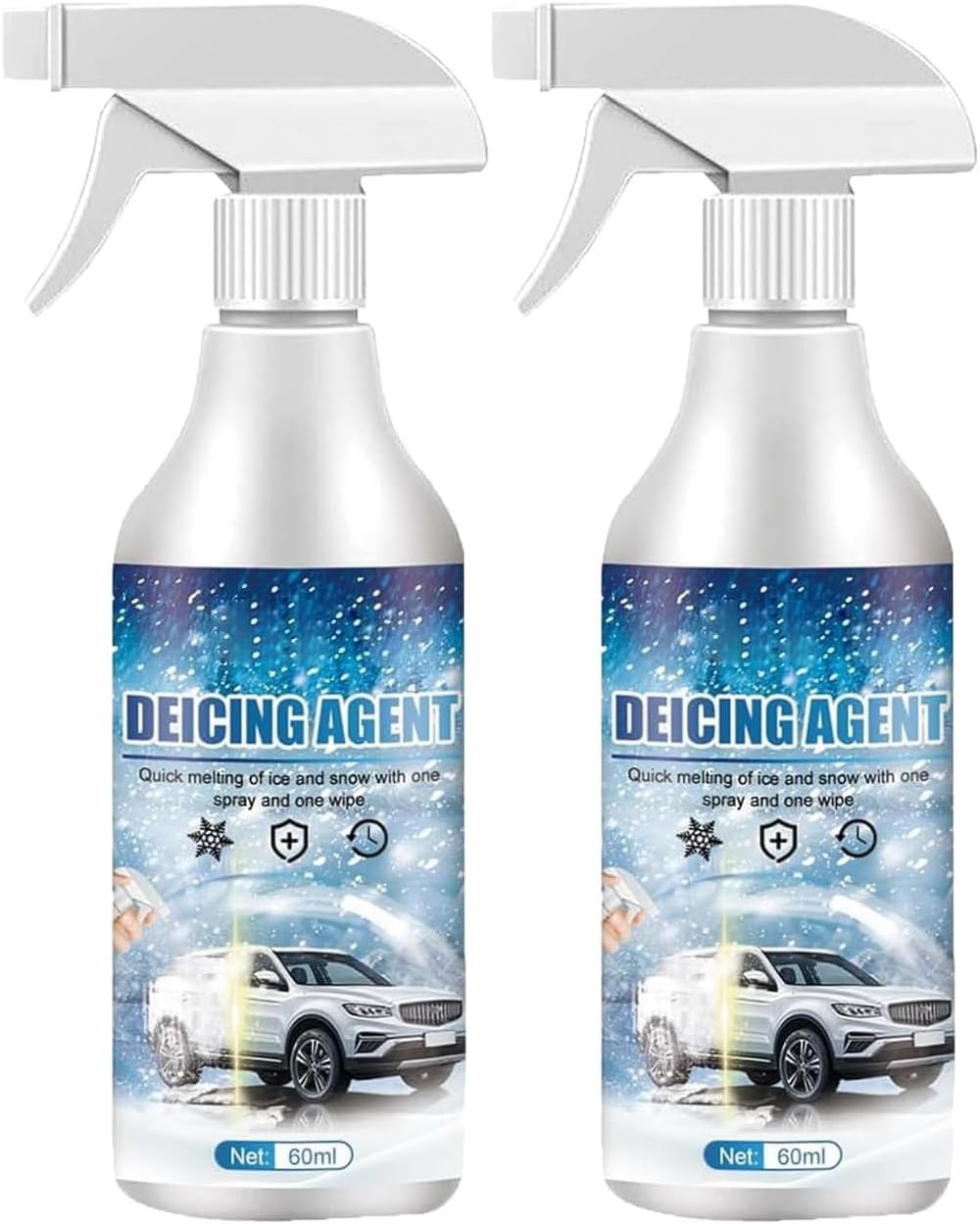 2PCS De-Icer for Car Windshield Defroster, Window Snow Spray, Deicing Spray