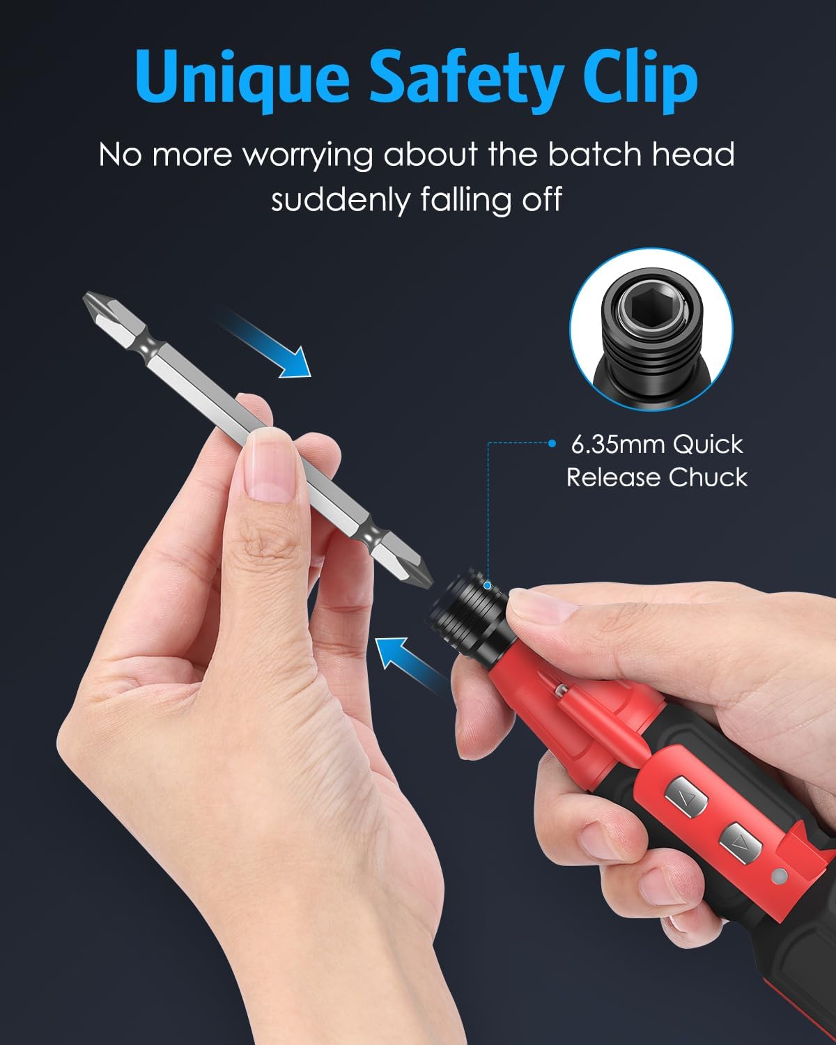 AMIR Cordless Screwdriver, Rechargeable Electric Screwdriver Sets, Portable Automatic Home Repair Tool Kit with USB Cable and LED Lights, Red image 7 of 9 B0BWHM25PQ