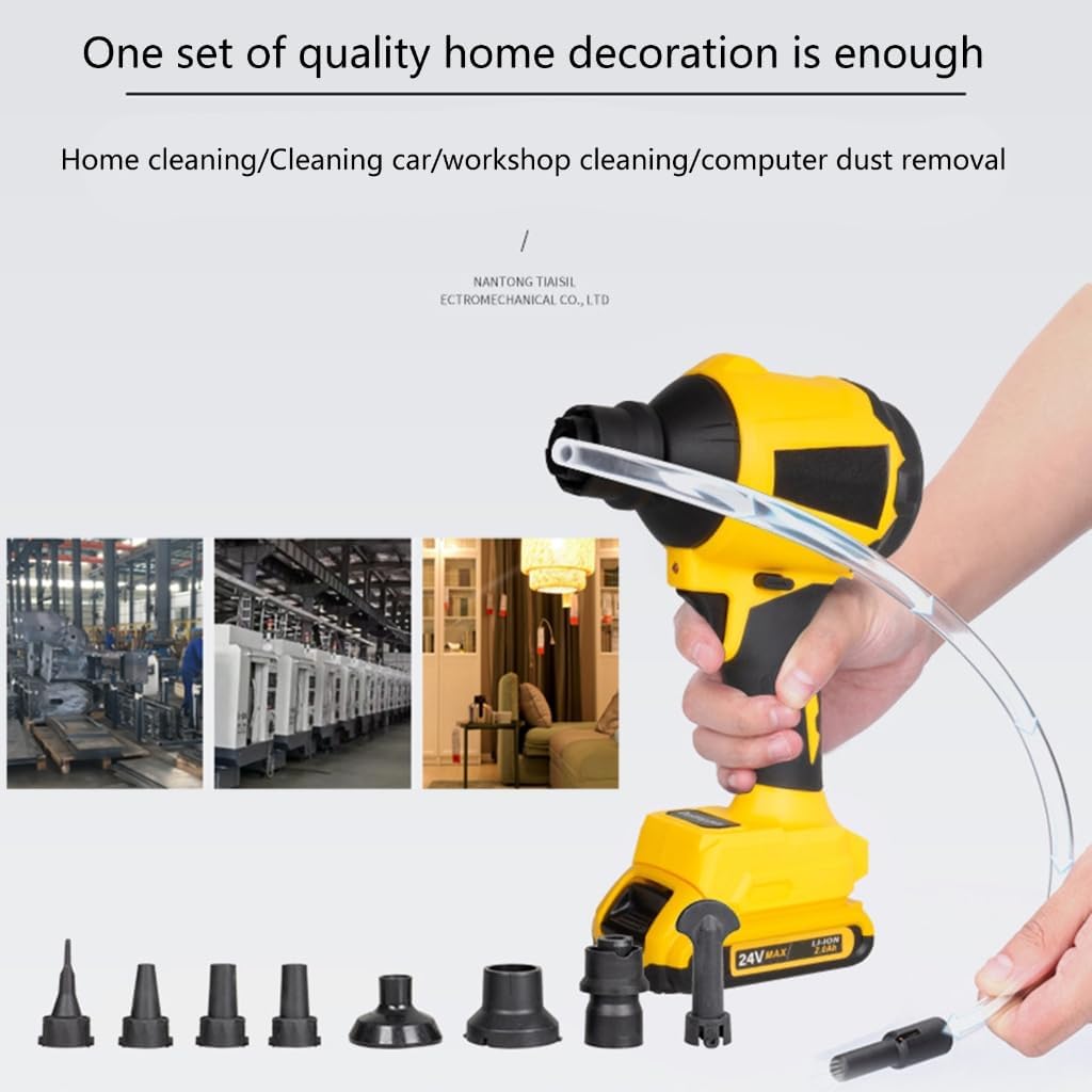 Handheld Cordless Blower Vacuum and Blower with 8Nozzles 1pc Thick Flexible Tube for and Debris