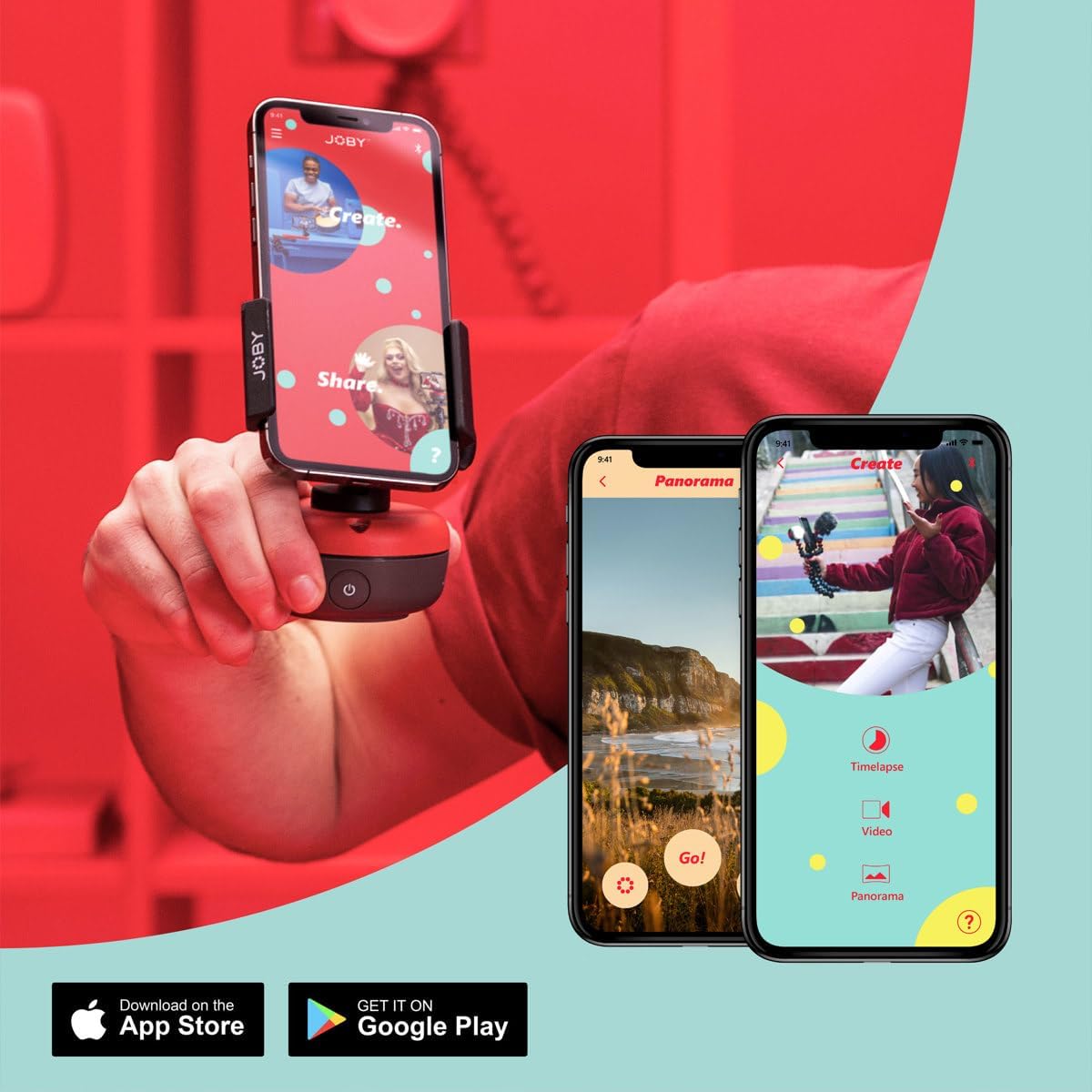 JOBY Spin Phone Mount Kit, Bundle with Pan Tilt Bracket for Spin, Gray