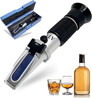 Alcohol Refractometer 0–80% ABV with Automatic Temperature Compensation (ATC), High-Accuracy Tester for High-Proof Distilled Liquids, Spirits