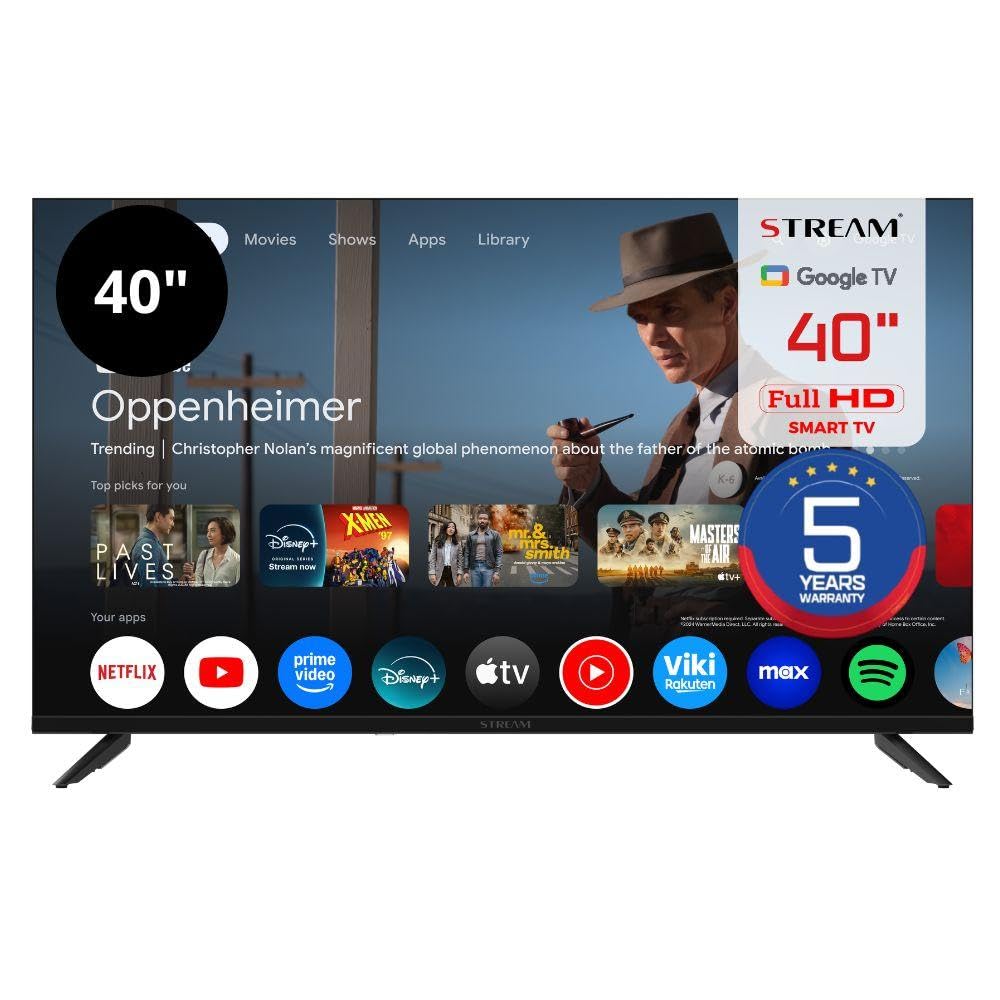 Stream System - Google TV Smart 40", 5 Años de Garantía FullHD, HDR10, Frameless (Sin Marco), Asistente de Google y Chromecast Integrado- Modelo S40EX1GF (2026)