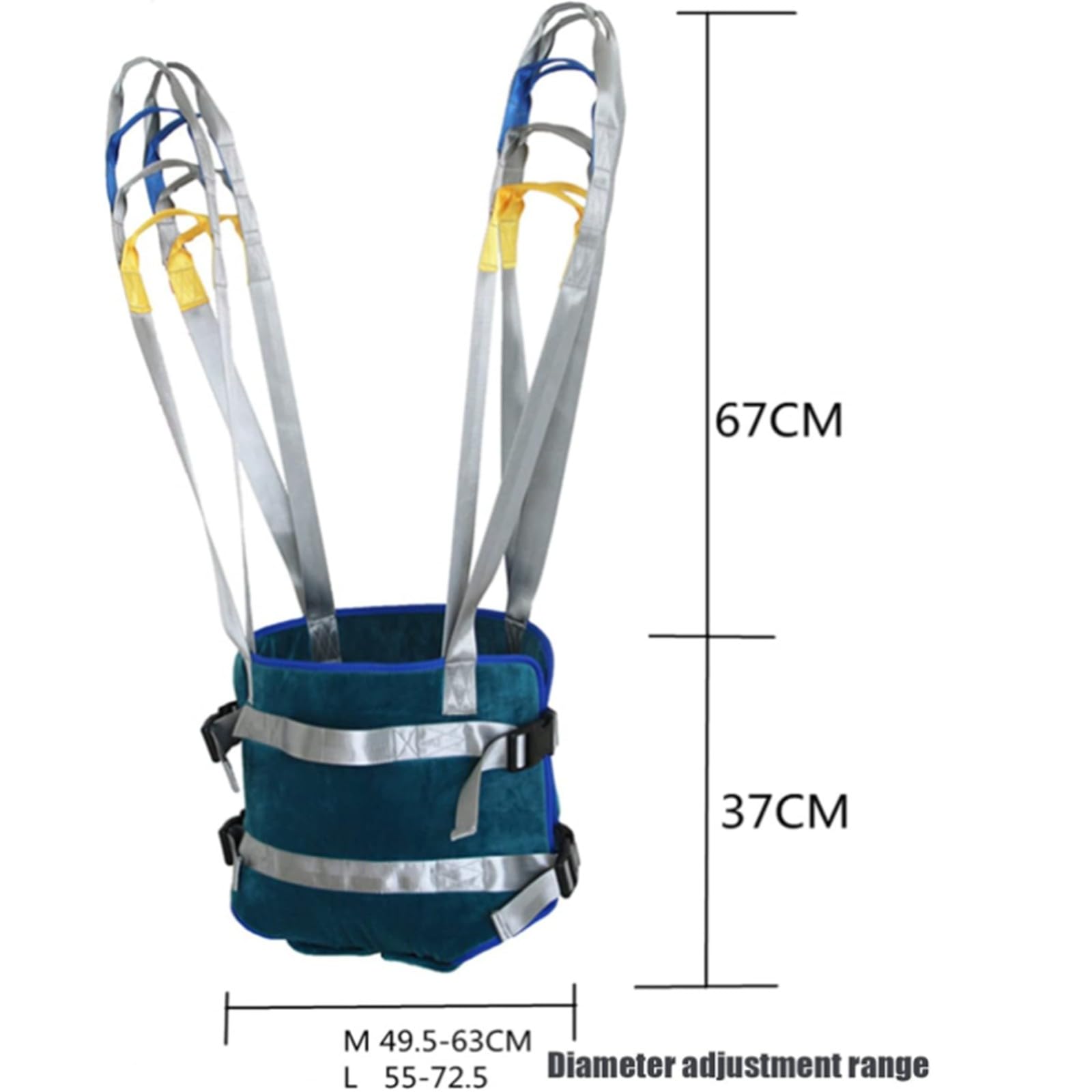 Arnés de transferencia de cuerpo completo con cintura ajustable, soporte de cuatro puntos, gran capacidad de carga de hasta 230 kg