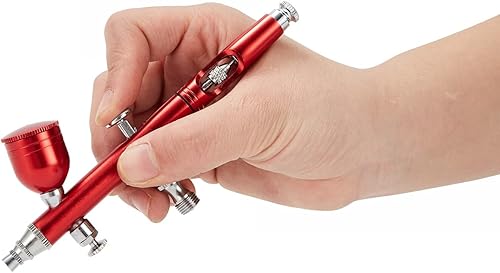 Miniatura 7 de HUBEST Kit de aerógrafo de doble acción 7cc 20cc 40cc 0.012 in pistola de pulverización de alimentación por gravedad para maquillaje, arte de uñas,