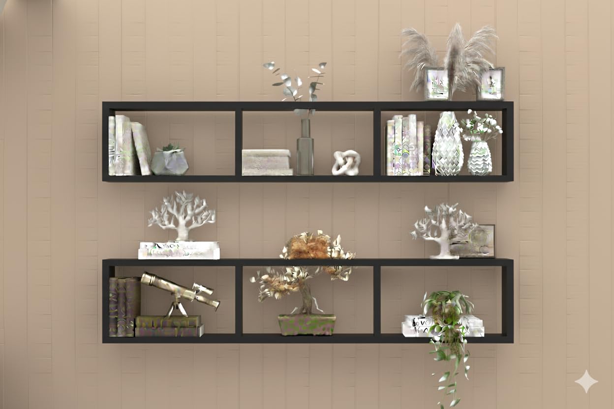 Multipurpose Brown Long Floating Wall Shelf-image-15