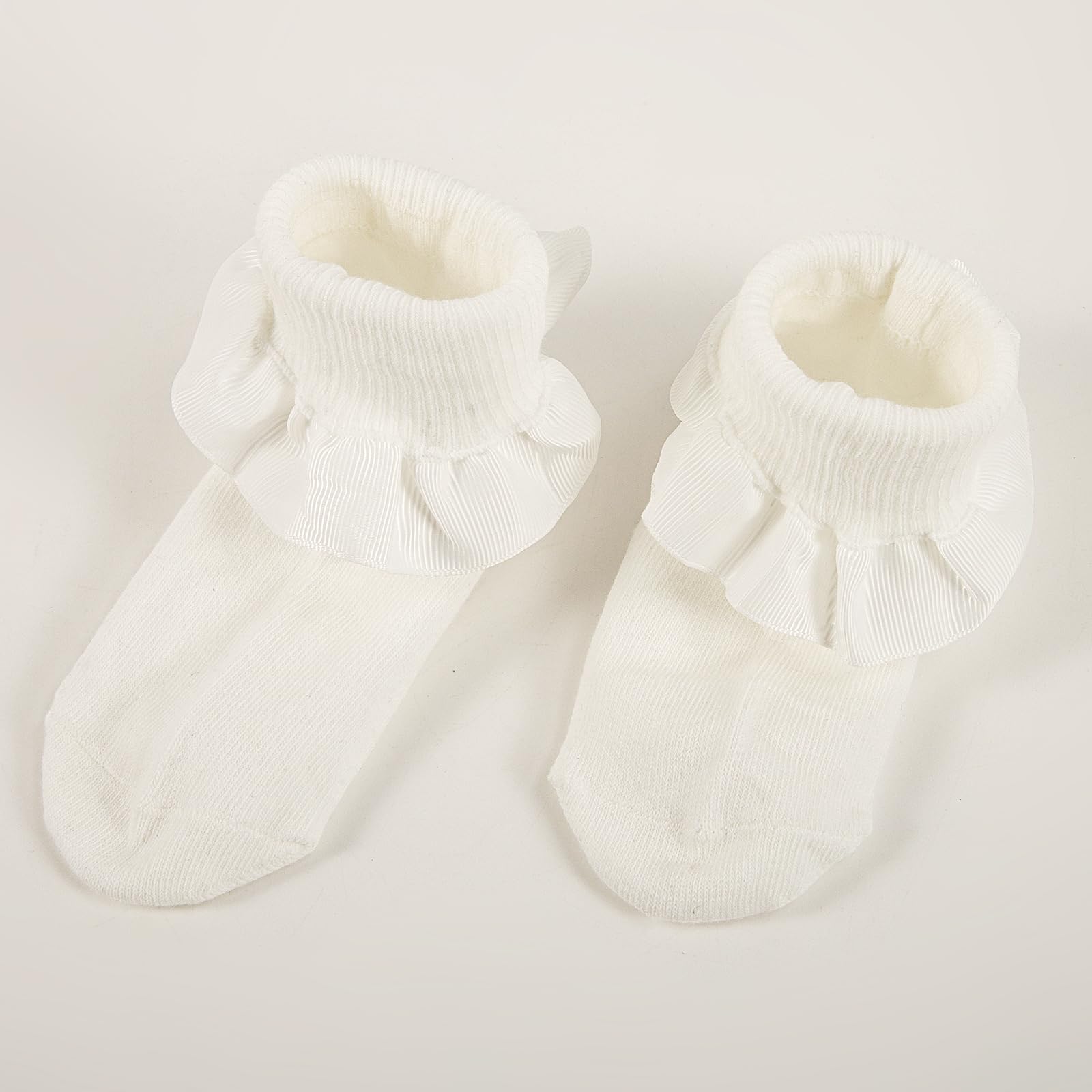 Rüschensocken für Mädchen, Kleinkind, Mädchen, Drehmanschette, Rundhalsausschnitt, Rüschen, rutschfest, Tanzsocken mit Rüschen für Kinder und Babys