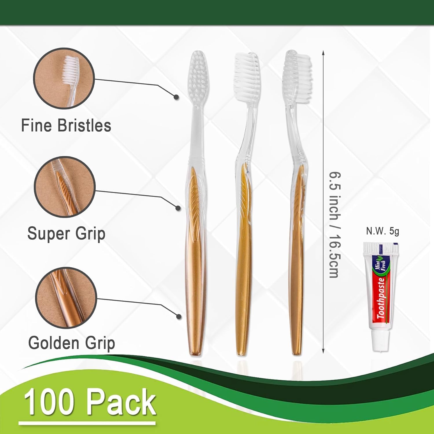 Disposable Toothbrushes with Tootaste Indivily Wrapped, Travel