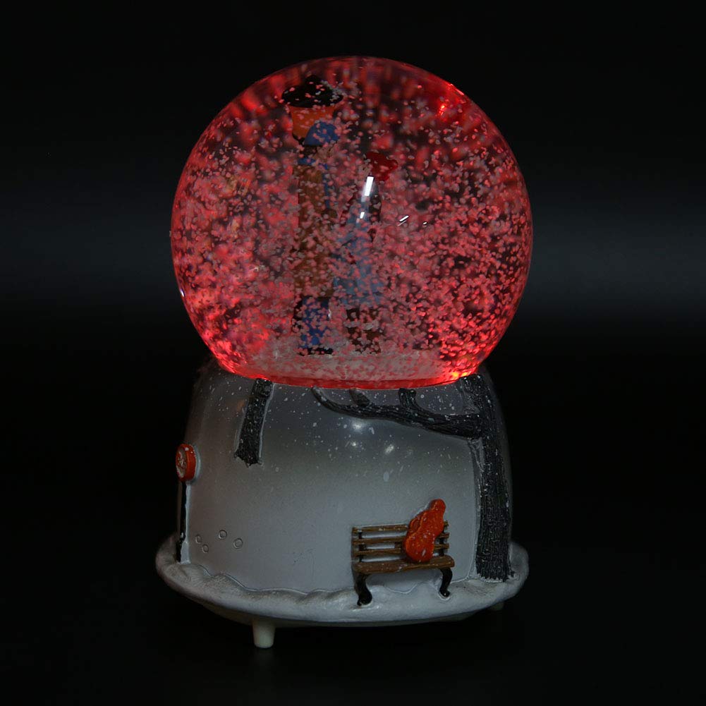 Bola de Nieve Caja de Música con Globo de Nieve Navidad, Bola Cristal Nieve Musical Adorno de Escritorio Hija Niño Recompensa Juguete Familiar Celebrar con Luz LED