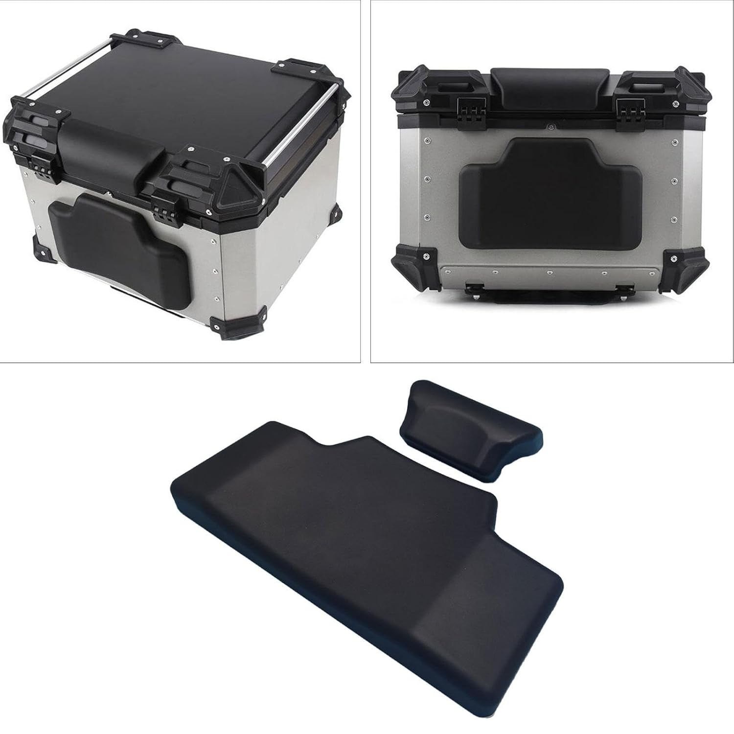 Motorcycle Backrest Pad Kits Motorcycle Back Pad Spare Parts Split Design Rear Accessories for Seat Motorbike Trunk Passenger backrest