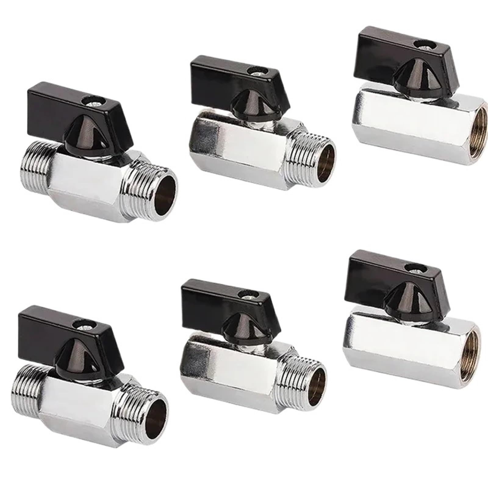 1pc 3/8" 1/2" G Straight Thread NPT Male to Female Air Compressor Water Gas Oil Shut Off Valve Brass Mini Ball Valve(03 Male to Female)