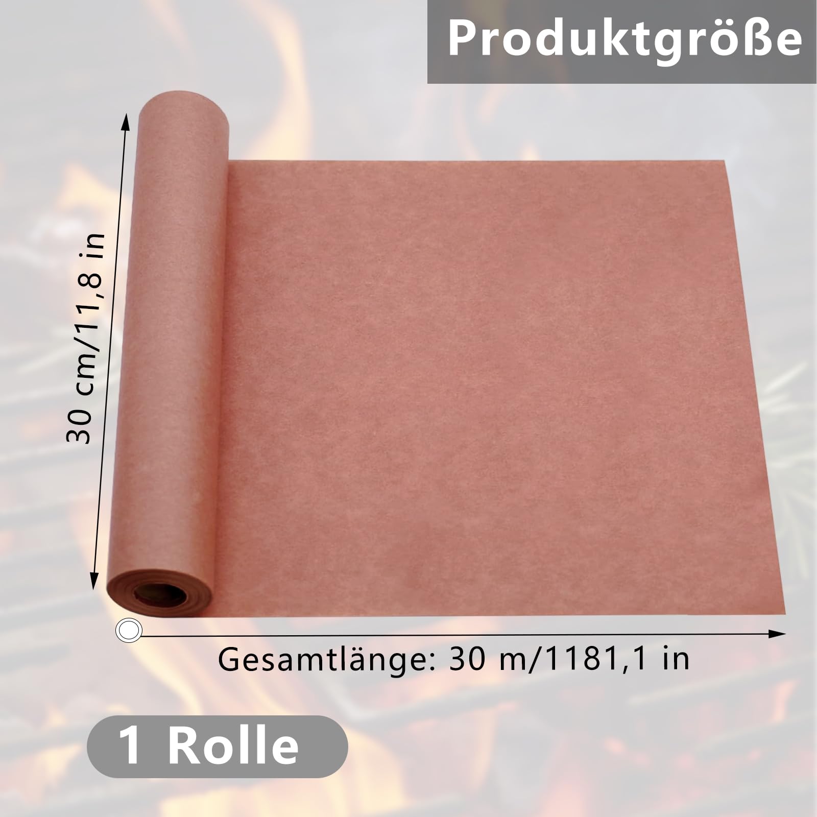 Butcher Paper, różowy papier typu kraftowego, 30 cm × 30 m, oryginalny papier rzeźniczy, papier rzeźniczy, rolka papieru rzeźnikowego, papier butcher do wędzenia, mięsa rybnego, grilla