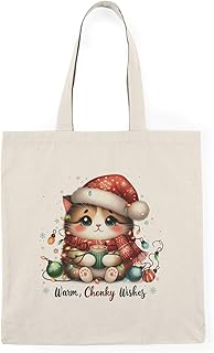 شنطة توت قماشية بسحاب 154-سانتا كلوز للكريسماس مع سحاب