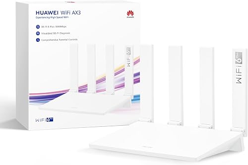 HUAWEI AX3 New Enrutador, Wi-Fi 6 Plus de Banda Dual de 3000 Mbps, 4 Puertos GE WAN/LAN Adaptables Automáticamente, Amplia Cobertura, Diagnóstico Visualizado, Idóneo para Juegos Xbox/PS5/Steam y 8K