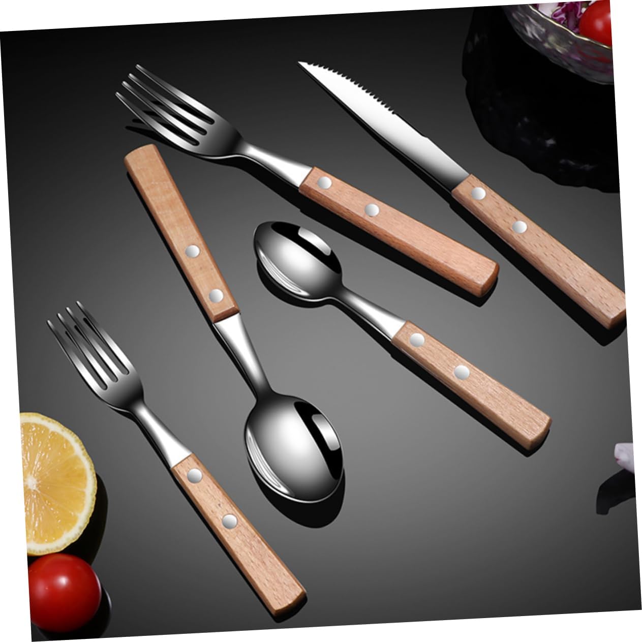 Veemoon Sets Stainless Steel Cutlery Set Reusable and Portable for Boys and Girls for Parties Outdoor Activities and Family Dinners image 4