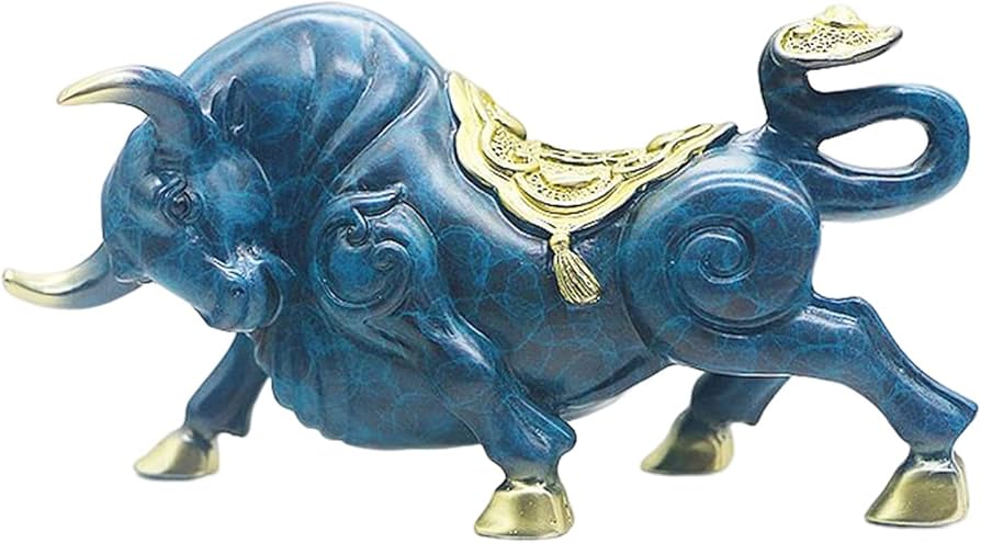 青銅製   夫婦が乗った牛 青銅製 夫婦が乗った牛