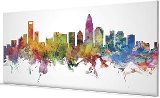 Charlotte North Carolina Skyline Box Canvas Print -1227