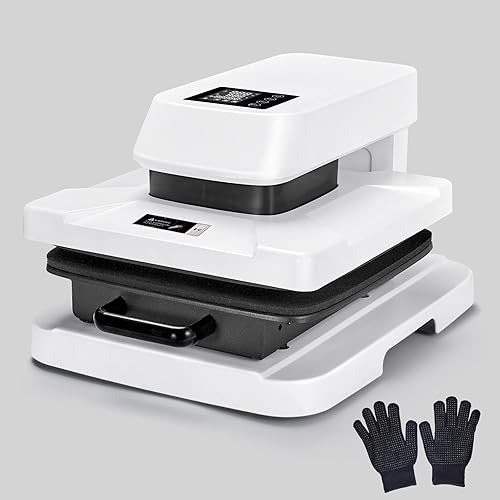Specraft Auto Heat Press, 15x15 Digital Sublimation Machine with Adjustable Pressure for T-Shirts,White