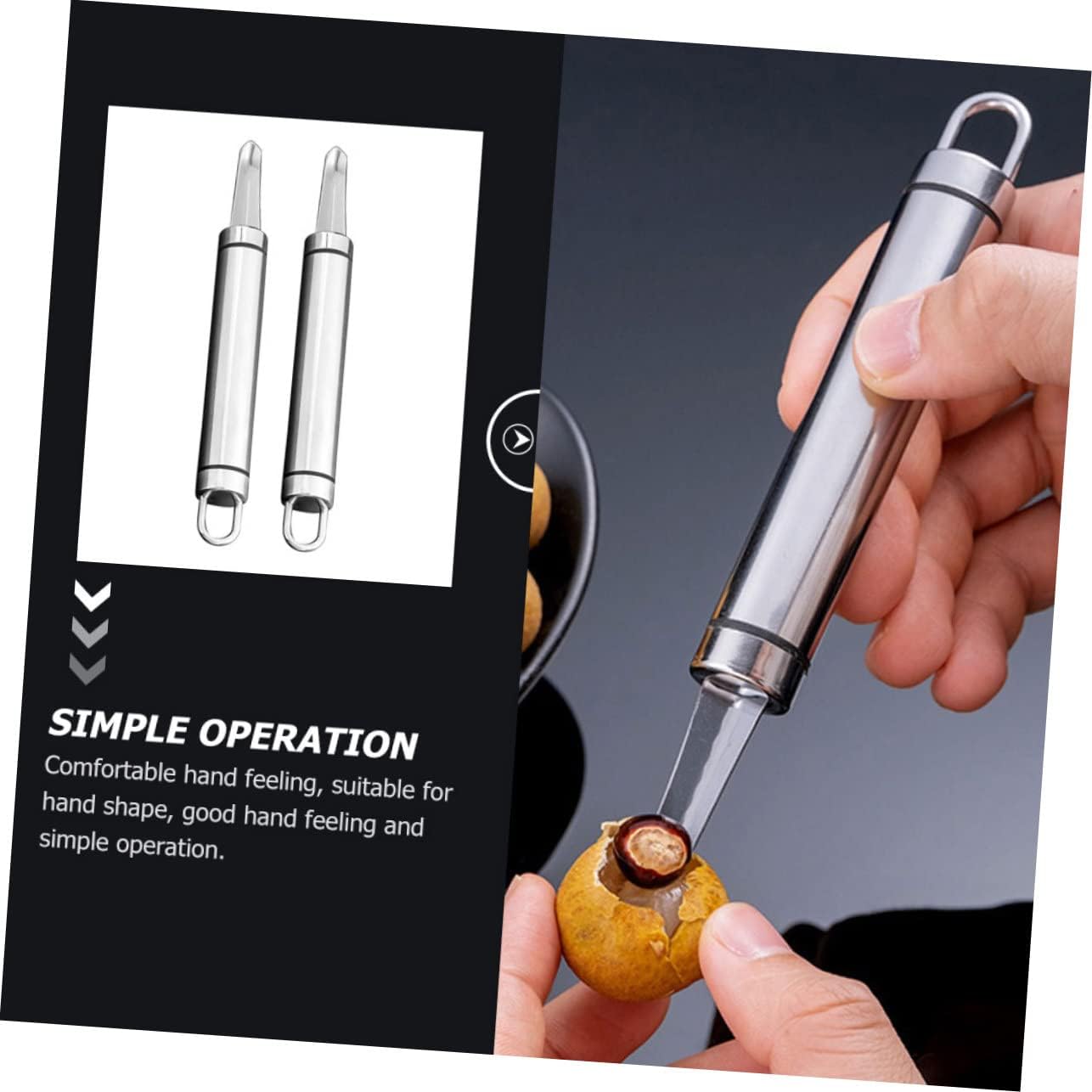 Cabilock 3sets Fruit Pitter Kitchen Gadget Reusable Fruit Core Extractor Easy to Use Store 2pcs*3