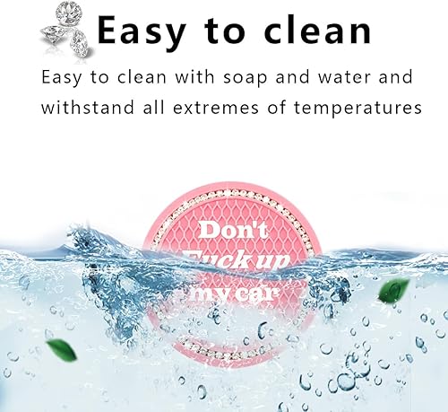 Miniatura 3 de Ziciner Paquete de 2 posavasos brillantes para automóvil, 2.75 pulgadas, antideslizante, con inserción automática, tapete de cristal perfecto para