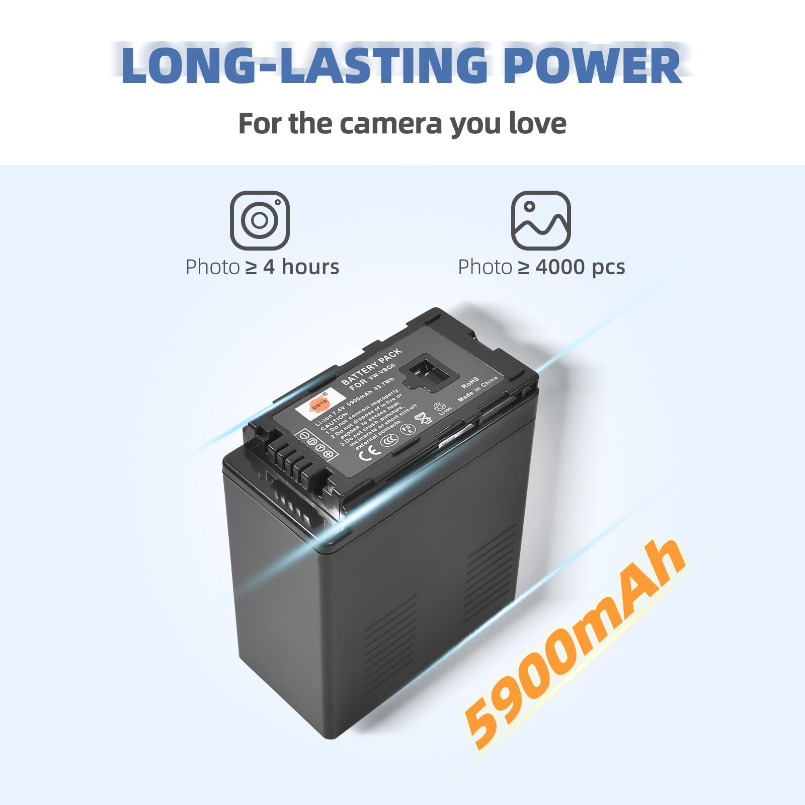 VBG6 DSTE Batteria di ricambio compatibile con Panasonic NV-GS90, NV-GS98, PV-GS90, PV-GS500, SDR-H90