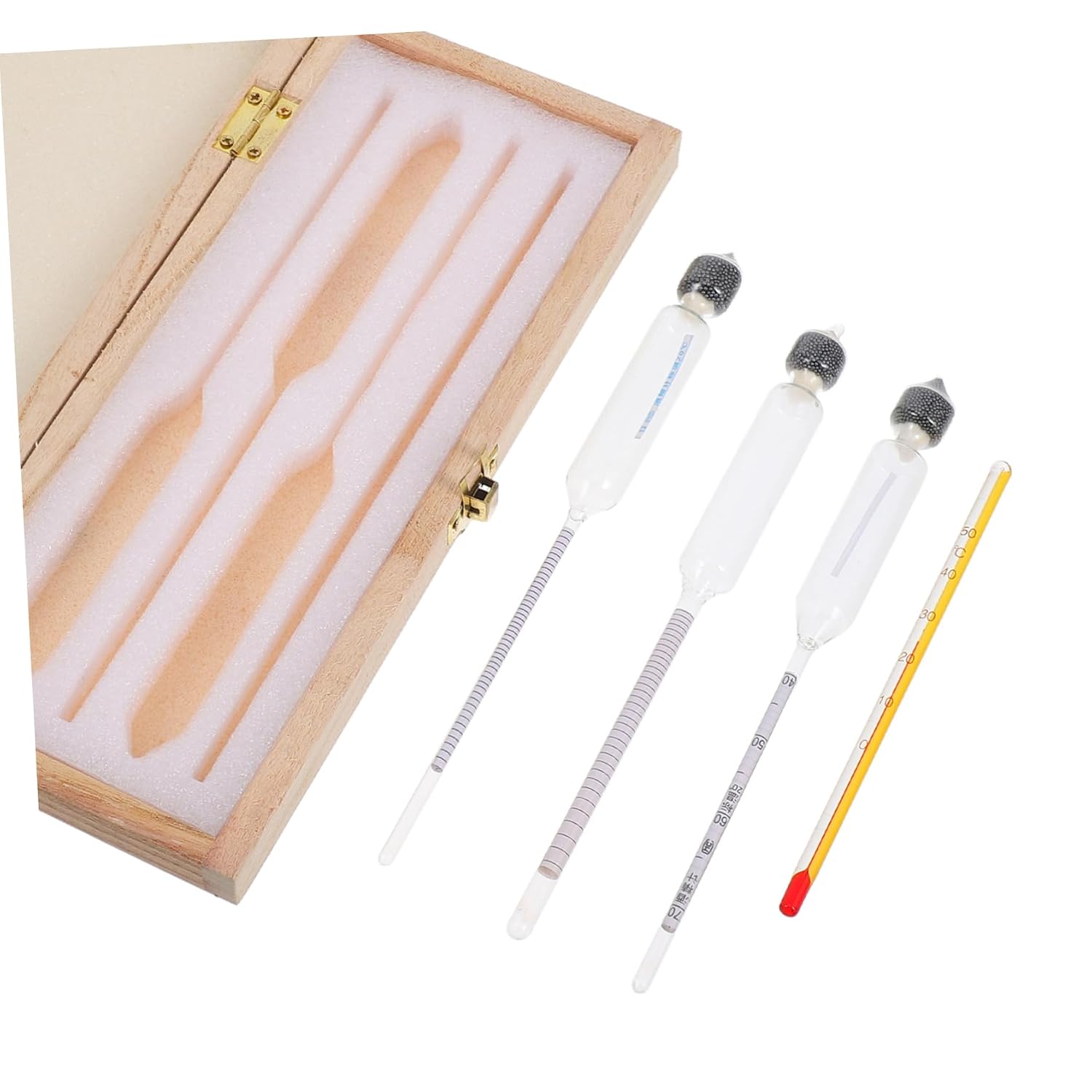 Luxshiny 3Pcs Alcohol Accurate Wine Measuring Device Hydrometer for Liquor Easy to Use Alcohol Tester for Homebrewing and Wine Making