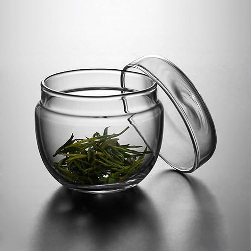 Miniatura 5 de Fenteer Recipiente de té de vidrio de estilo japonés sellado portátil recipiente de té hermético para refrigerador, sala de té, oficina, gabinete de