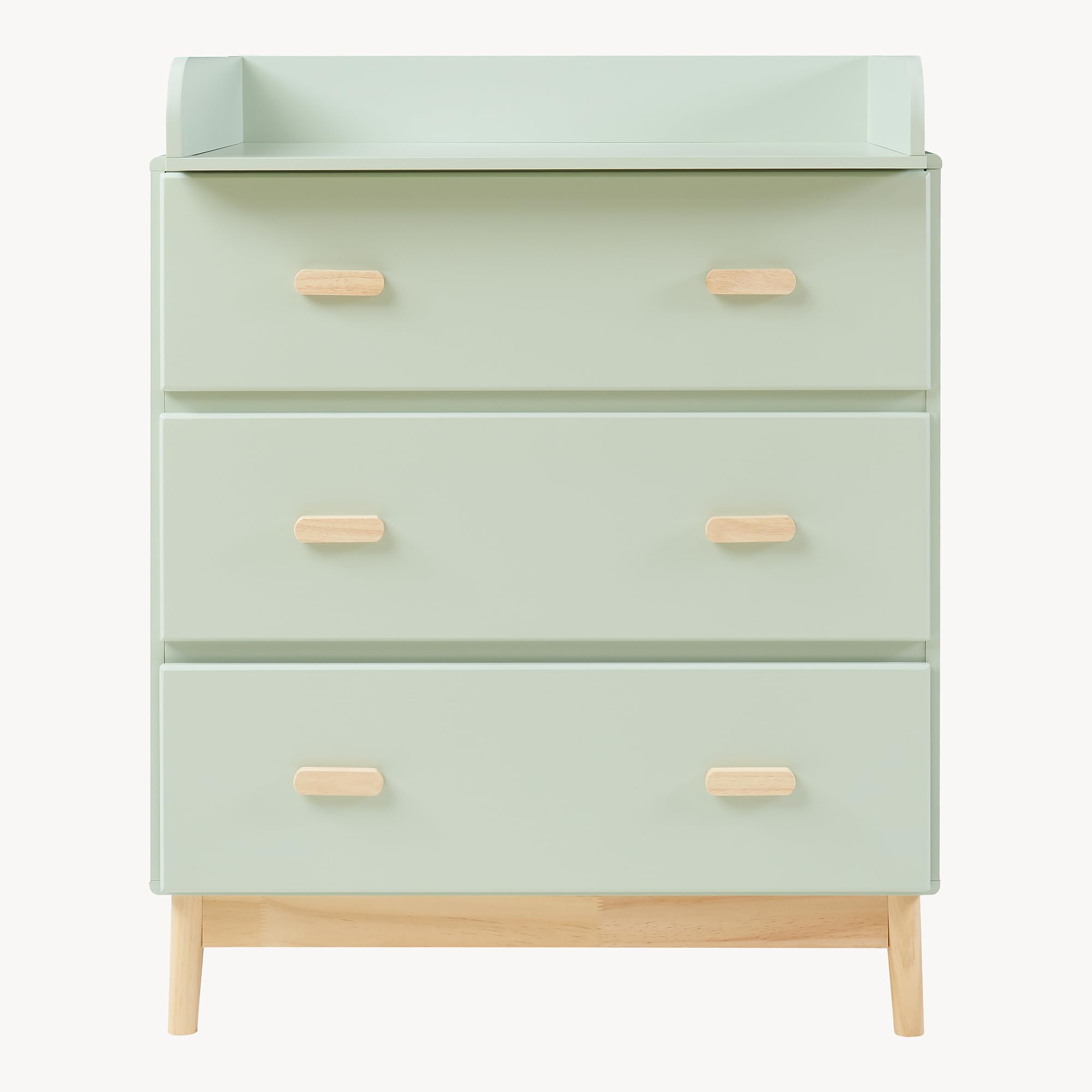 [en.casa] Mueble Cambiador Bebé Sarievn 2 en 1 Cómoda con Cambiador Bebé Cajonera con 3 Cajones para Habitación Infantil Moderno MDF 100 x 80 x 53 cm - Verde Menta
