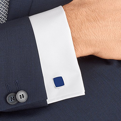 Mr.Van BT09020 Blue Opal Cufflinks Platinum Plated Cuff Links Set Gemstone Reiki Jewelry thumb #1
