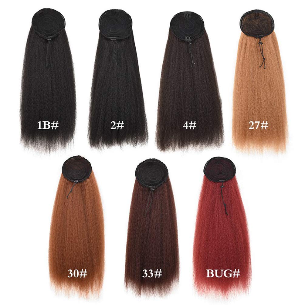 Afro Puff Kinky Straight Drawstring Ponytail Synthetic Elastic Band Pony Tail Hairpiece Extension27#