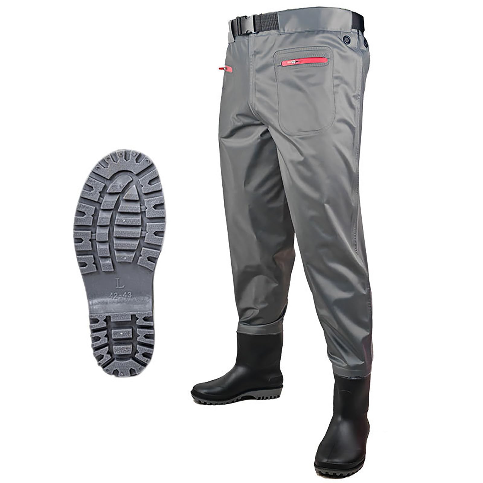 Waders De Peche, Pantalon De PêChe Respirant Avec Bottes Pour Homme, Bottes De PêChe LéGèRes Avec Poches, Pour La PêChe, La Chasse Au Canard Et L'Industrie Aquatique,C-41